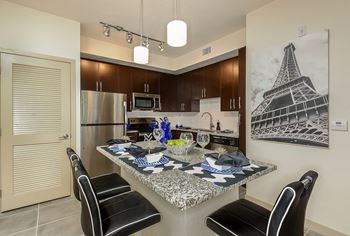 Chef-inspired kitchens with stainless appliances & granite counters